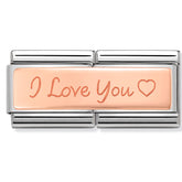 Nomination Composable Classic Double Link 430710/04 I Love You in 9K Rose Gold